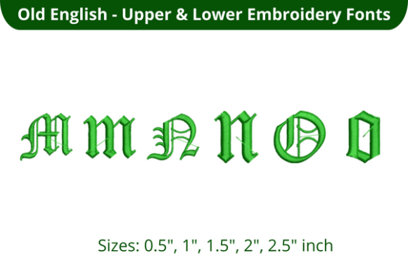 Old English Font MNO: Elegant Embroidery for Gifts